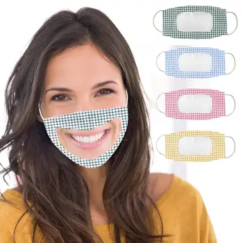 

Visible Mouth Washable Reusable 3 Layers PVC Cotton Face Maks, For Deaf Dumb Person Lip Language Communication Face Maks 8 Color