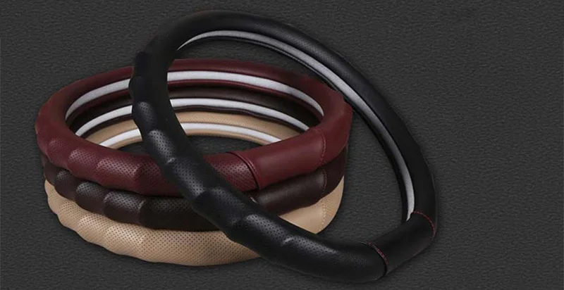 Karcle 3D PU Leder Lenkrad Abdeckung 15 Zoll O/D Typ Großer Griff Anti-Slip Design Vier jahreszeiten Auto Auto Schutz – Detail 9