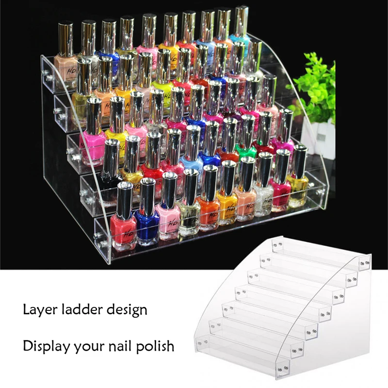 Nail Polish Rack Organizer for Cosmetics Acrylic Holder Transparent