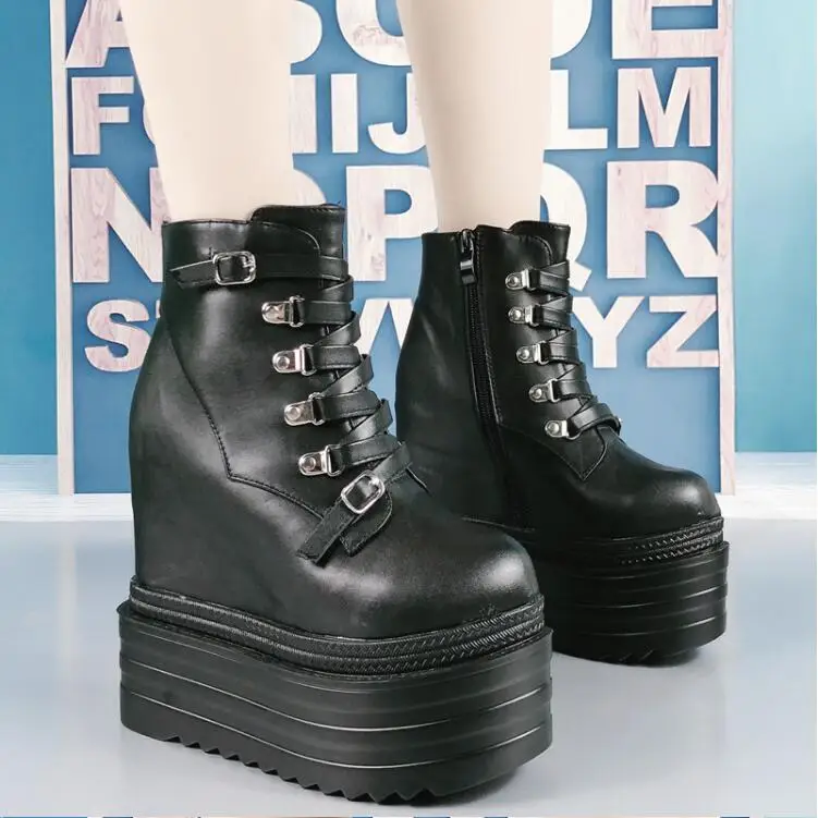 15CM thick bottom platform shoes super high heel women's shoes short boots wedge shoes