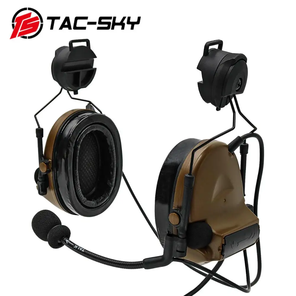 TAC-SKY COMTAC II Helmet Bracket Edition Tactical headset and Tactical PTT u94ptt and Military headset Peltor Comtac Headband CB