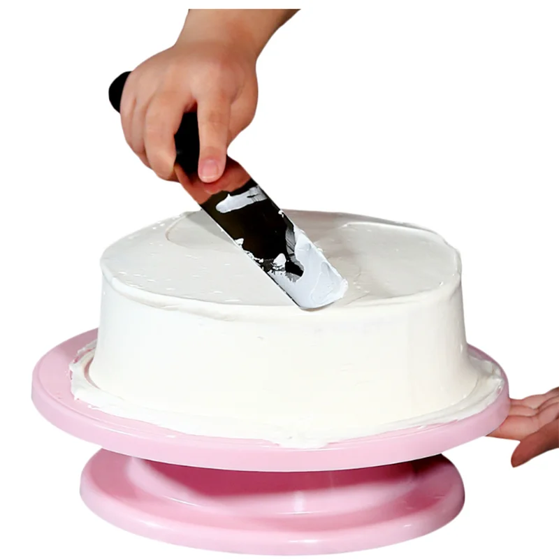 Plastic Cake Plate Turntable Rotating Anti-skid Round Cake Stand Cake Decorating Rotary Table Kitchen DIY Pan Baking Tool