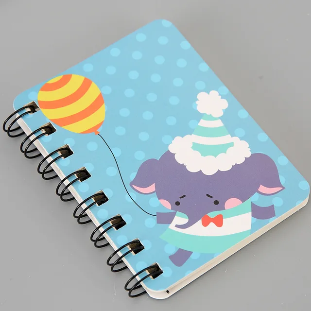 80Page A7 Korea Cartoon Anime Coil Notebook Small Notepad Animal Rollover Office School Learn Supplies Mini Kawaii Diary Journal 1802