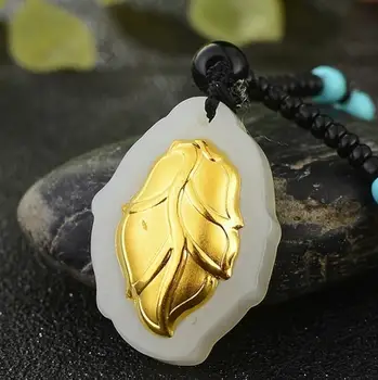 

2018 New Style Fashion Leaf Discount Buddha Jade Necklace Unisex Jewelry Pendants Good Luck