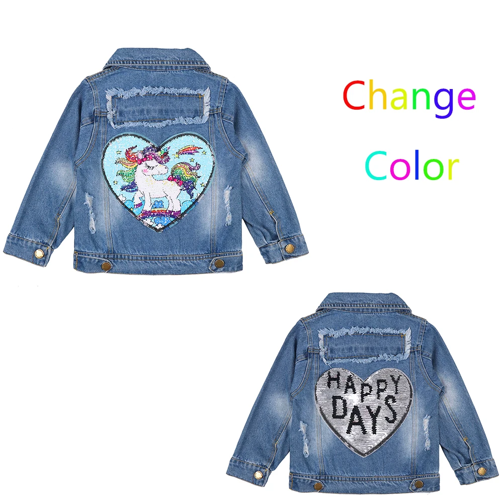 

Unicorn Denim Jacket for Girls Baby Kid Spring Autumn Toddlers Jeans Denim Coat Long Sleeve Children Clothing Outerwear Birthday