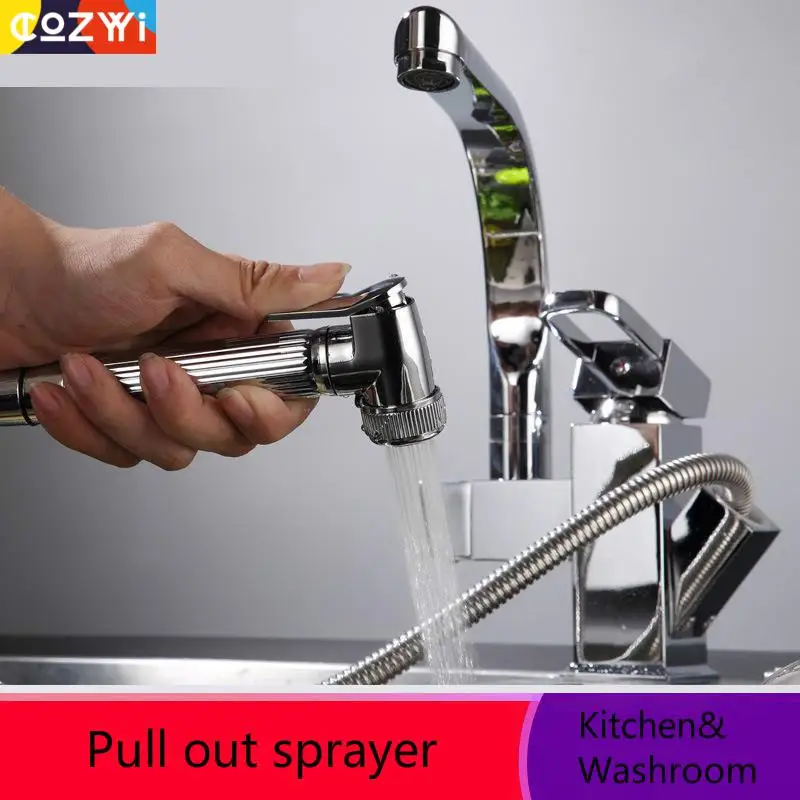 360 Rotatable Kitchen Faucets 2 Sprayers Torneira Cozinha Spout Rotation Brass Body Pull Out Sink Taps Kitchen Faucet