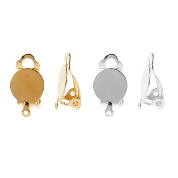 

50Pcs Flat Round Tray Clip-on Earring Converter DIY Earring Pierced into Clip on