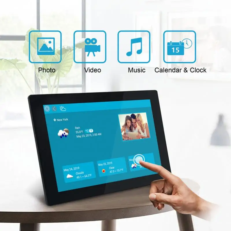 10,1 дюймов широкоугольный автоматический поворот HD сенсорный экран цифровая фоторамка Vedio пульт дистанционного управления полная функция