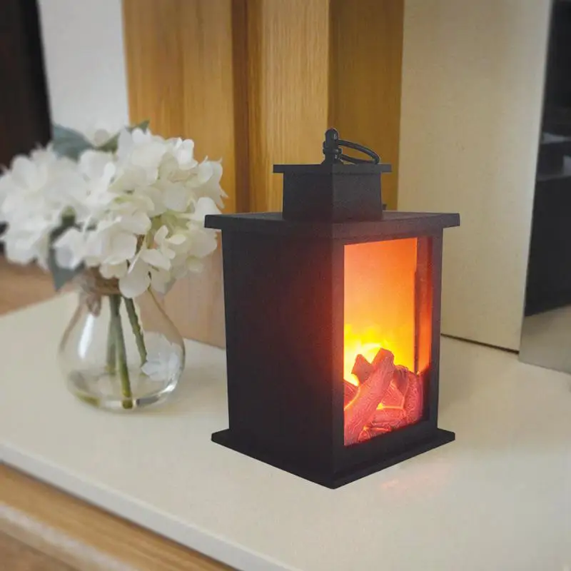 

Studyset LED Retro Style Simulate Fireplace Burning Effect Lantern Light Lamp for Garden Home Decor