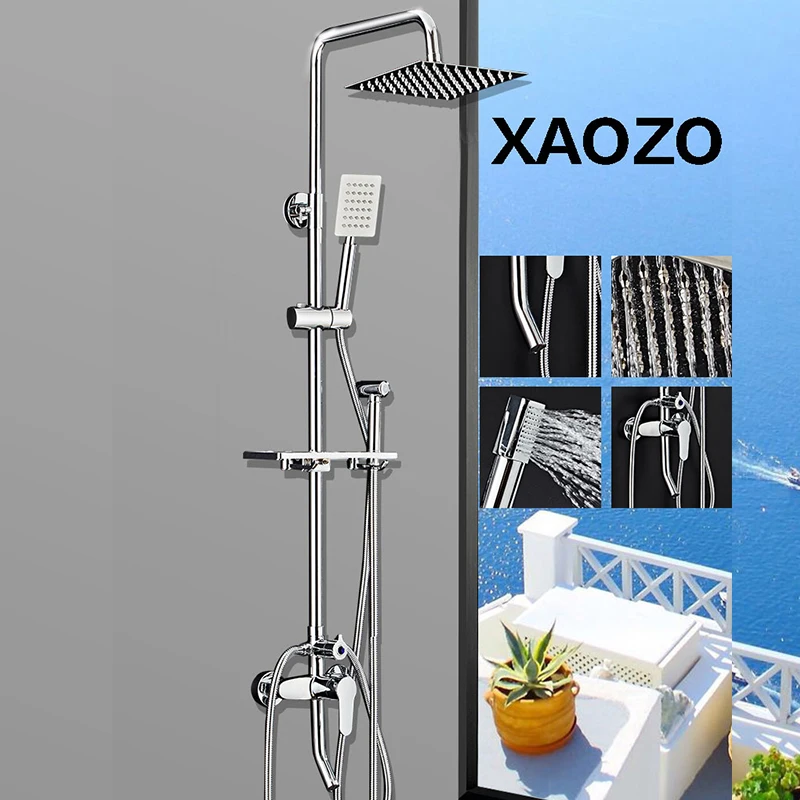 SPA Bathroom Shower Set Rain Shower Head 360 degree rotatable Mixer with Hand Faucets Rainfall Chrome shower head shower set