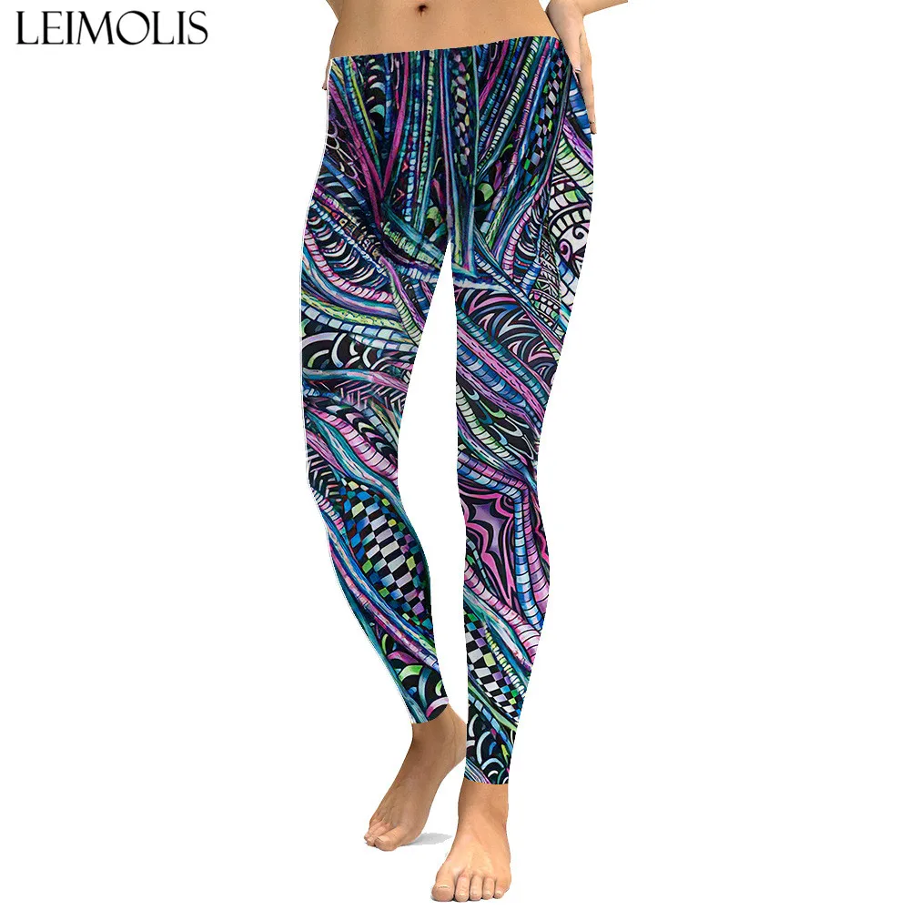

LEIMOLIS sexy gothic dark death tentacle print push up leggings plus size women fitness workout punk high waist spandex leggins