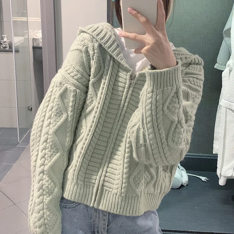 

Cropped Cardigan Gilet Femme Manche Longue Ropa Invierno Mujer Lazy Oaf Blusa Termica Cute Sweater Knitted Korean Style Women