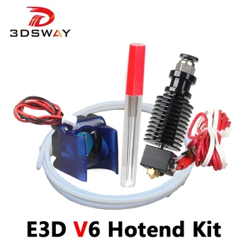 

3DSWAY 3D Printer Parts hotend e3d v6 Kit 0.4/1.75MM 12V 24V with Cooling Fan PTFE tube J-head Remote extruder
