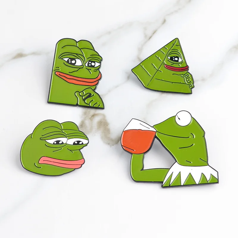 Улыбающееся грустная лягушка Pepe Для мужчин, брошь значок с грустным папа лягушка бейдж на булавке рюкзак сумка шапка аксессуары брошь