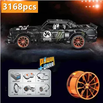 

2019 New 1965 Ford Mustang Hoonicorn Racing Car fit LeGINGlys Technic MOC-22970 FIT 20102 building block bricks kid toys gift
