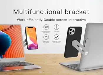 

New Multi Screen Support Laptop Side Mount Connects Mobile Phone Bracket Monitor Display Clip Adjustable Phone Stand Holder