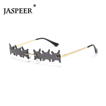

JASPEER Creative Steampunk Sunglasses Women Small Rimless Sun Glasses Men Vintage UV400 Driving Sunglasses Party Eyewear