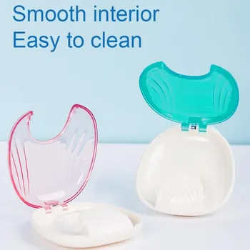 

Press-to-Open Dental Retainer Denture Storage Box Partial Denture Case Orthodontic Small Teeth Box Travel Outdoor Boxes
