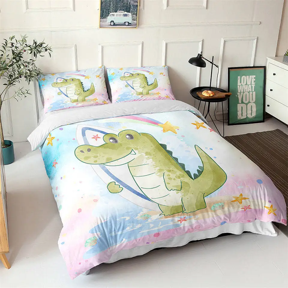 

Cute Cartoon Animal Kids Bedding Set For Single Double Bed Nordic Child Bed Cover Teen Boy Duvet Cover Set Pillowcases Kawaii