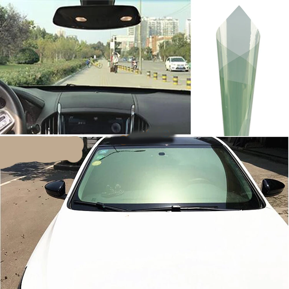 76cmx1.5m 80% vlt verde auto pára-brisas matiz da janela traseira do pára-brisas dianteiro filmes solares casa resistente a riscos folhas
