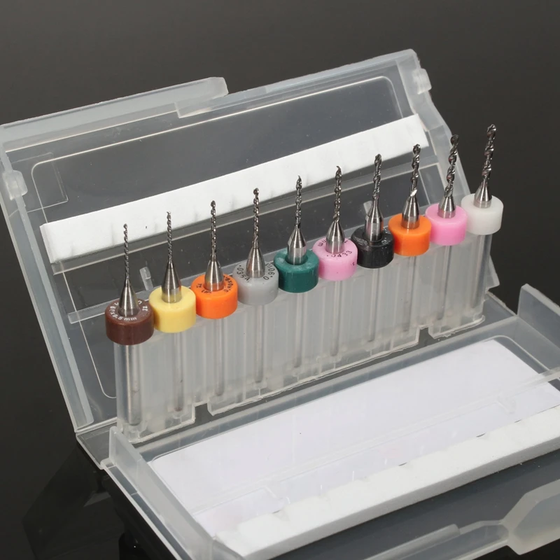 

1set 3.175mm Carbide Drill Bits Micro Engraving CNC PCB Endmill Making Hole Aluminum Wood Acrylic Plastic 0.6mm To 1.5mm