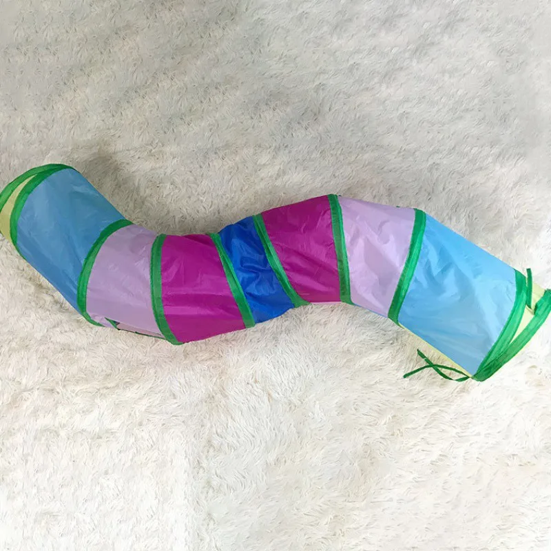 Кошка Радуга холст туннель игрушка открытый/Крытый котенок прокатки игрушка упражнения игровая площадка центр деятельности интерактивный для кошки