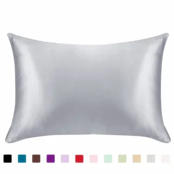 

2020 Summer Satin Plain Artificial Silk Single Pillow Double Pillowcase Ice Silk Pillowcase Zipper