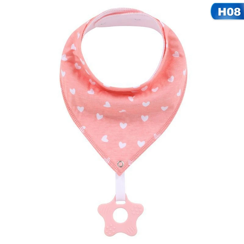 Double-layer Baby Bib With Teether Pacifier Chain Drool Cotton Waterproof Drooling For Baby Feeding - Color: 8