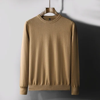

Men Pullovers O-Neck Mens Sweater Solid Color Cotton Basic Vintage Sweater Men Long Sleeve Pullovers 2020 Oversize Sweater