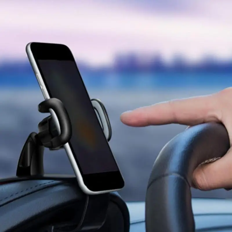 Регулируемый автомобильный держатель для смартфона на 360 градусов с противоскользящим поворотным зажимом, подставка для приборной панели, автомобильный держатель для мобильного телефона