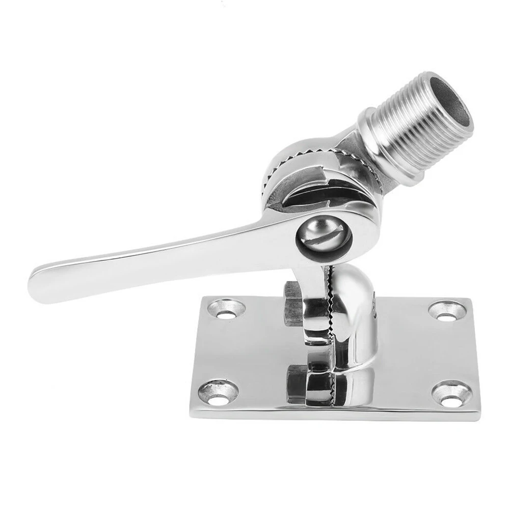 

Hardware Stainless Steel Ratchet Mount Bracket Marine Boat 92mm Adjustable Antenna Base Rustproof Yacht Dual Axis Accessories
