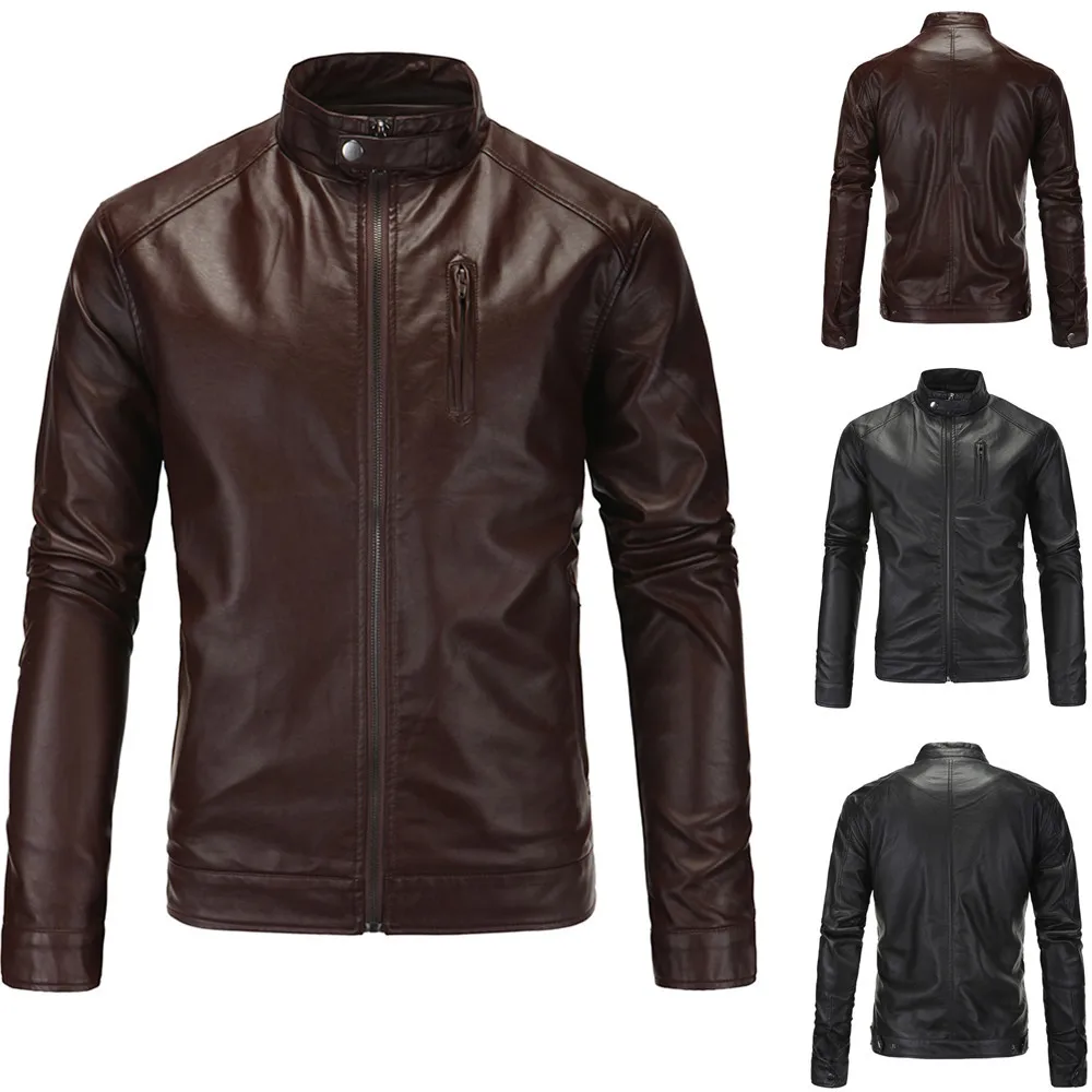 

Aowofs Official Genuine Product 2018 England Fashion Men Washing PU Leather Europe And America Large Size JJ-XY055