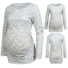 Женская футболка с длинными рукавами и принтом Ласточки для мам и беременных; топы для беременных; одежда для грудного вскармливания; ropa de mujer