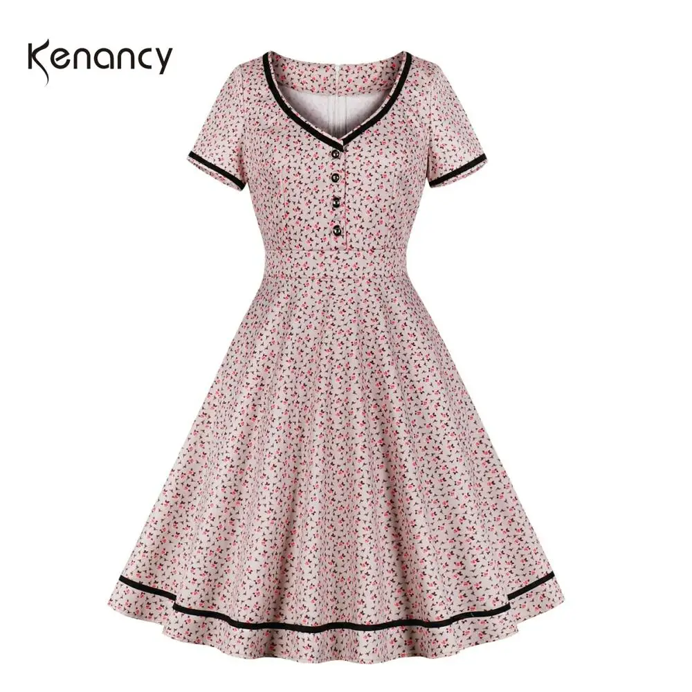 Женское винтажное платье в стиле рокабилли с цветочным принтом|Платья| |