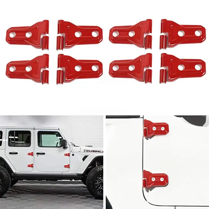 Jeep JL аксессуары красная Накладка для дверных петель для Jeep Wrangler 4 двери и 2 двери-8 шт - Цвет: Red