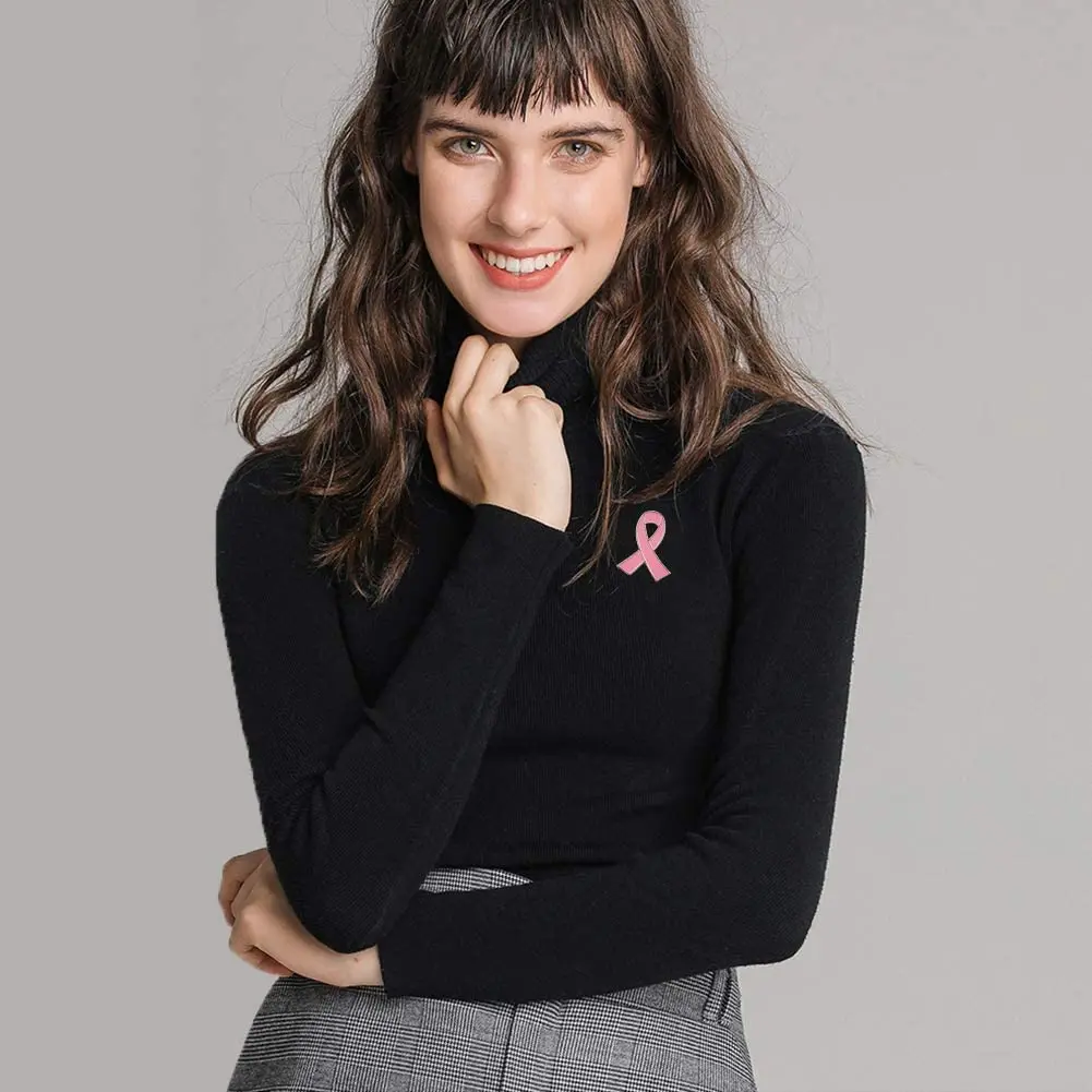 Pink Ribbon Pin, 20 Pcs Official Ribbon Brooches Breast Cancer Awareness Lapel Pins