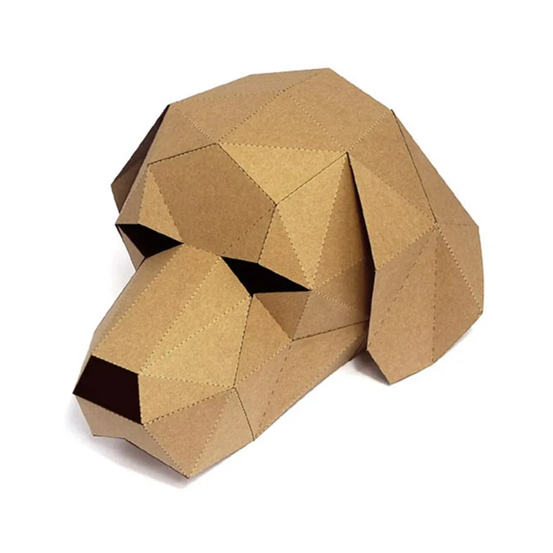 

3D Animal Mask Handmade DIY Makeup Ball Party Geometry Paper Folding Creative Toy Halloween Head Band