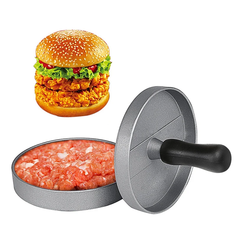 

Durable Aluminum Hamburger Maker Hamburger Press Round Shape Non-Stick Chef Cutlet Meat Beef Grill Burger Press Patty Maker Mold
