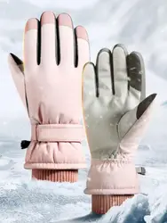 Men And Women Winter Outdoor Riding Ski Non-Slip Touch Screen Warm Suede Waterproof Gloves