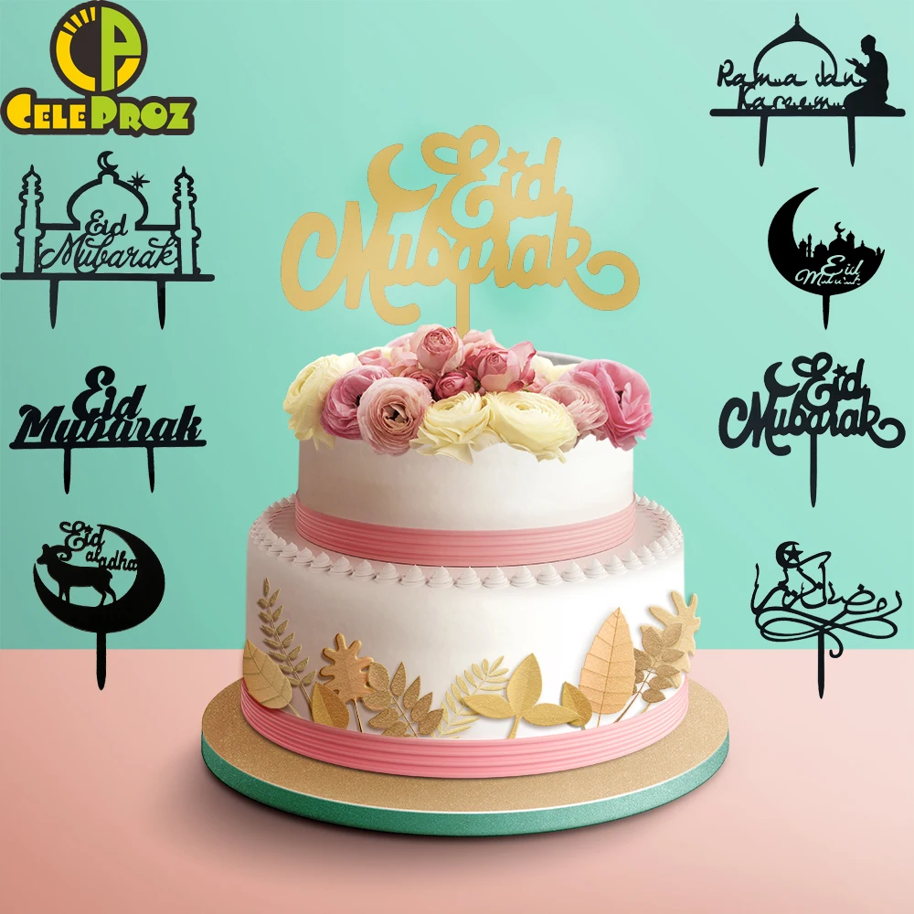 Eid Mubarak Cake Topper Ramadan Acrylic Cake Decoration Muslim Islamic