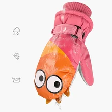 Детские зимние теплые перчатки с героями мультфильмов, милые ветрозащитные детские лыжные перчатки для мальчиков и девочек, перчатки для велоспорта, альпинизма, водонепроницаемые утепленные варежки