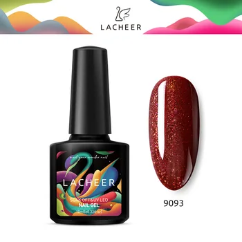 

Lacheer 10ML Shiny Red Color UV Gel Nail Varnish Glitter Primer Gel Polish Makeup Soak Off Led Gel Lacquer Nail Art Beauty