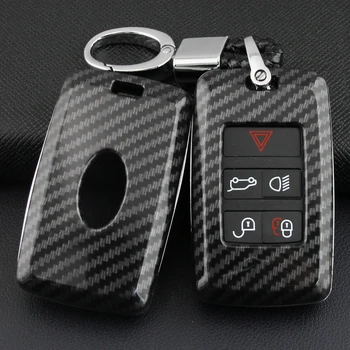 

Carbon Fiber Hard Car Key Fob Cover Chain Case For Land Rover New Range Rover Sport Evoque Discovery 5