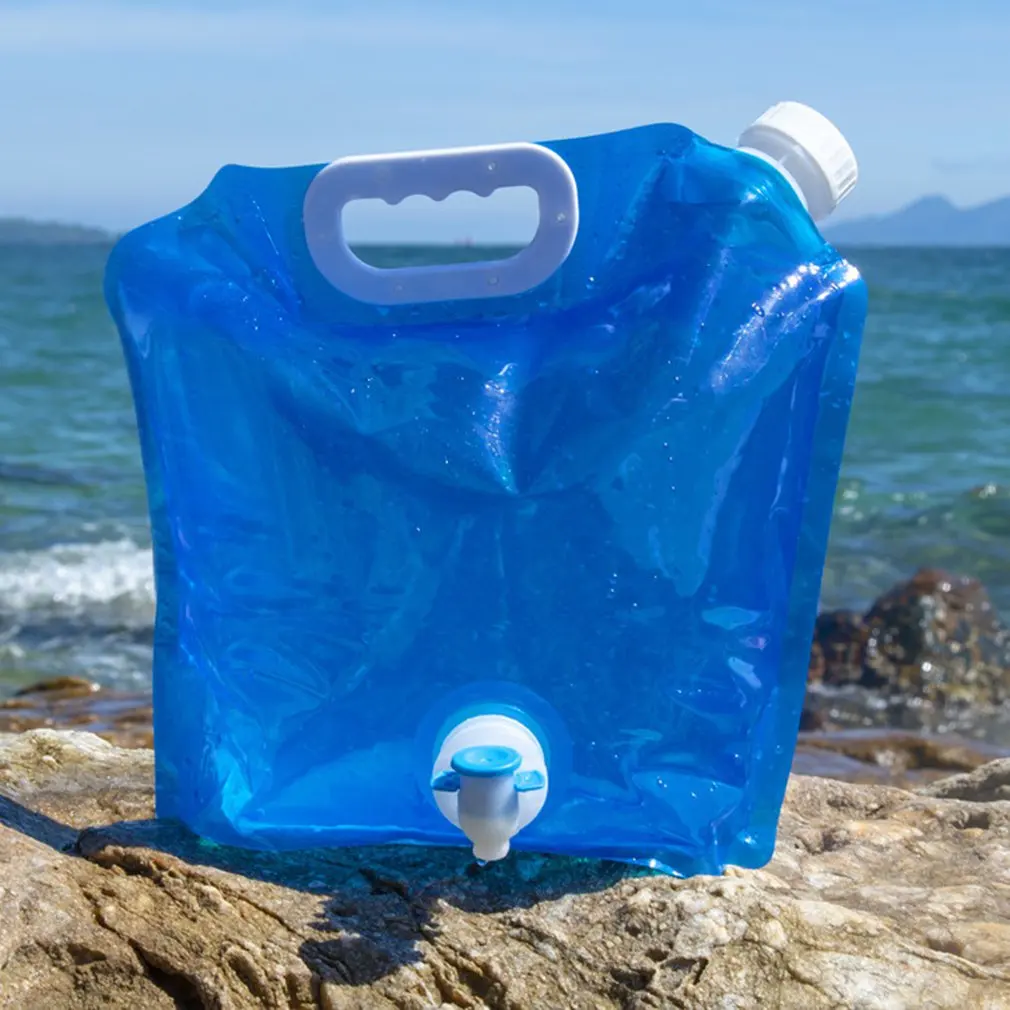 Car Wash Bucket Folding Bucket Water Storage Bag Home Outdoor Folding Portable Water Bag With Faucet Car Water Storage Bag Bucket Emergency Sports Riding Bottle