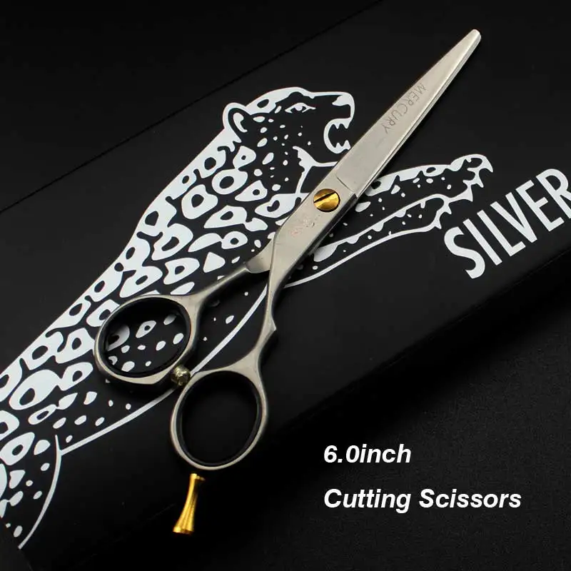 6,0 дюймов серебряные японские ножницы для волос Япония 440C дешевые Парикмахерские ножницы филировочные ножницы Парикмахерская бритва стрижка - Цвет: Cutting Scissors