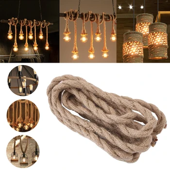 

Retro Hemp Rope Wire Fabric Electrical Cord Lighting Accessories DIY 2.5M