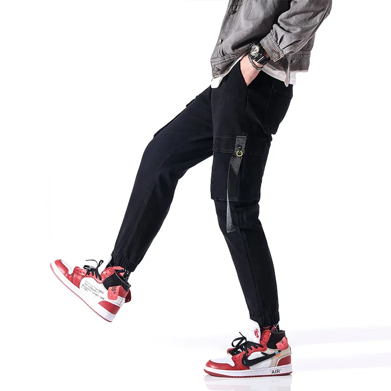 

Pants Men's Korean-style Trend Spring And Autumn Popular Brand 2019 New Style Loose-Fit Capri Sports Beam Leg Casual MEN'S Overa