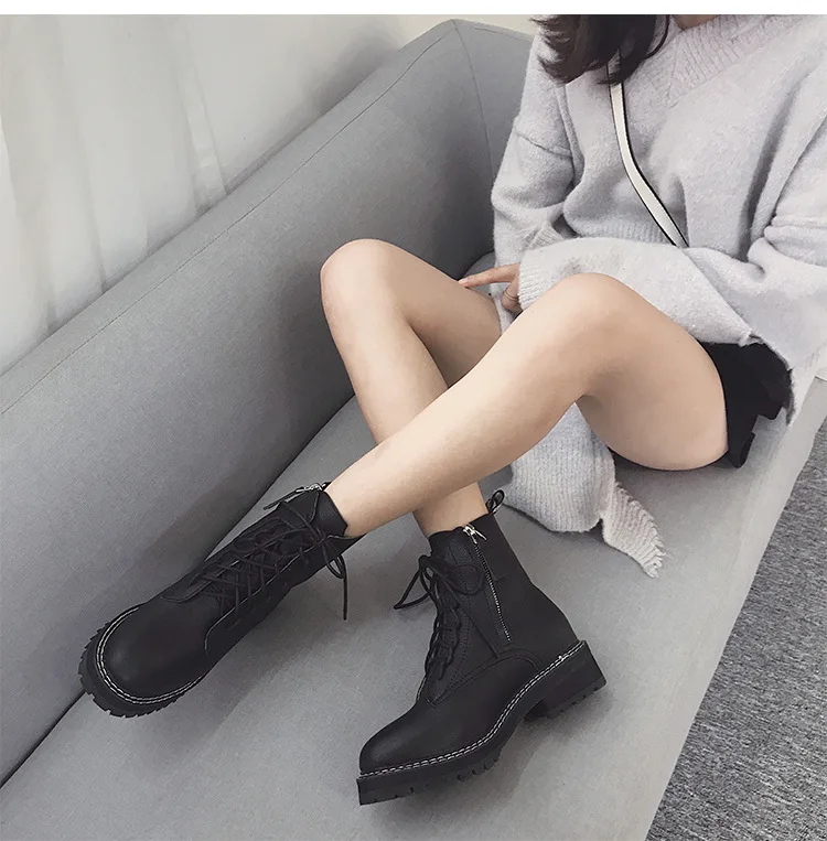 

Yang Mi Celebrity Style Martin Boots Women's British-Style 2019 New Style Versatile Autumn Breathable Short Boots Online Celebri
