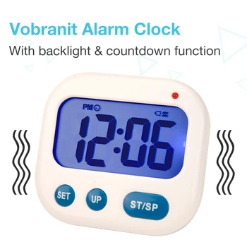 

Portable Vibration Alarm clock Luminova LED Digital Timer Electronic Candy Watch Desktop Display Student Clock Desk Gadgets