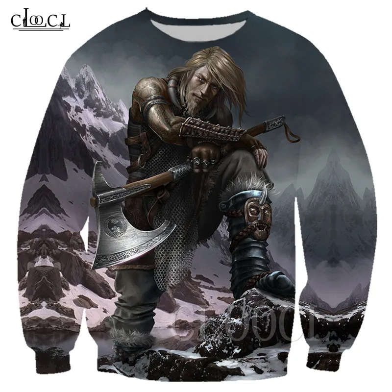 Sweatshirt 2 Толстовка Харадзюку С О-образным вырезом, скандинавский Викинг, тату, 3D принт, длинный рукав, спортивный пуловер для мужчин и женщин, викинги, уличная одежда, Топ - Цвет: Sweatshirt 2